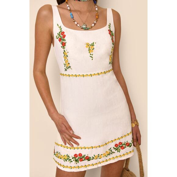 NWT Rixo Ronan Floral Embroidered Mini Dress Size Medium/8 - Picture 1 of 6